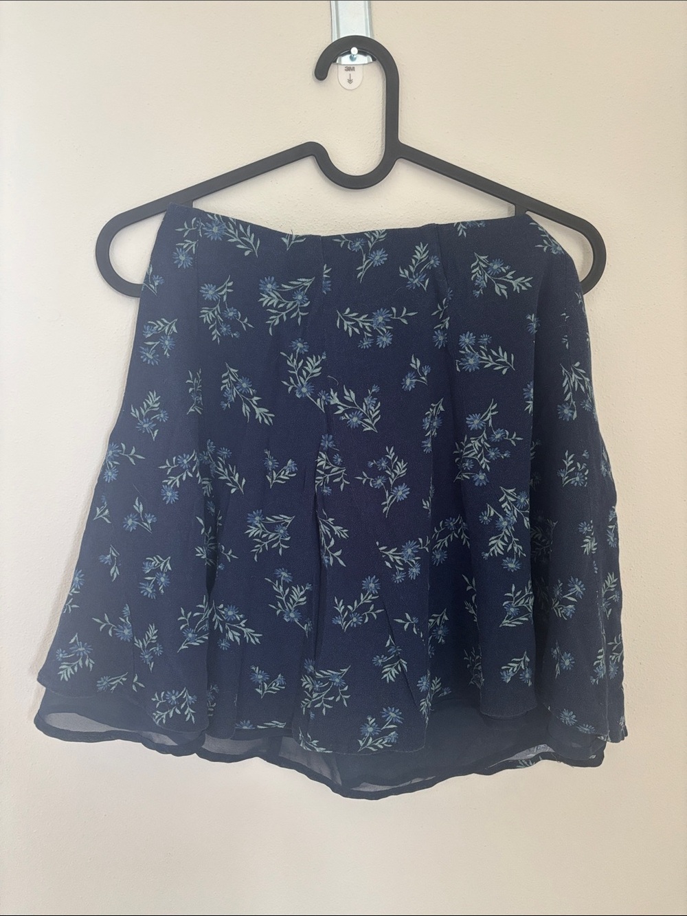 Navy floral skirt